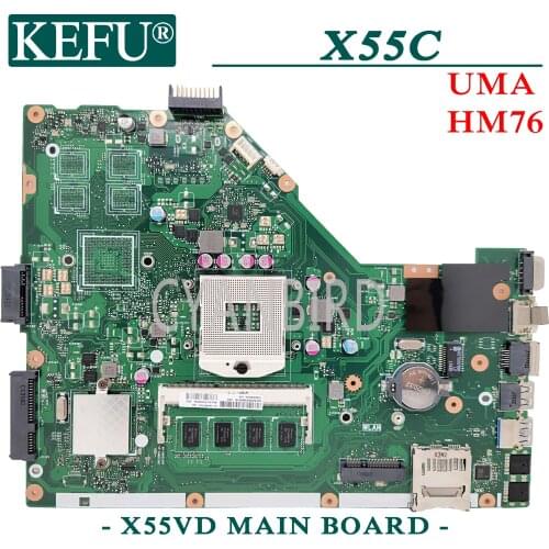 KEFU X55VD original mainboard for ASUS X55C UMA X55CR X55A X55V with HM76 4GB-RAM Laptop motherboard