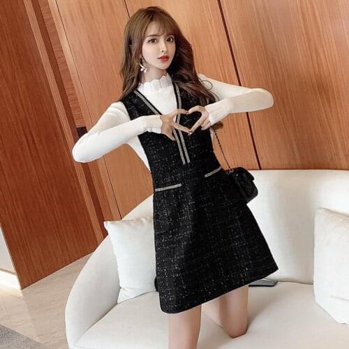Autumn And Winter Blast Street Design Tea Break Hepburn Style Belt Dress 2020