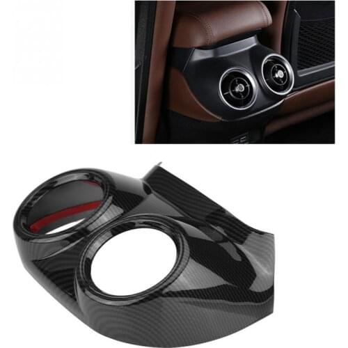 Car Interior Rear Row Seat Air Conditioner Outlet Trim Cover Frame Decoration Carbon Fiber for Alfa Romeo Stelvio 2017 2018