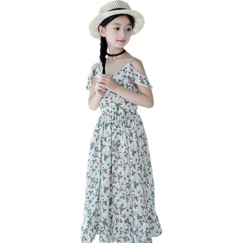 Dresses For Girls Floral Girls Dresses Summer Kids Dresses Casual Style Costumes For Girls 6 8 10 12 14