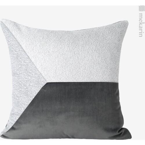Hotel living room pillow gray-white square pillow model room childrens room pillow modern Nordic sofa pillowcase original