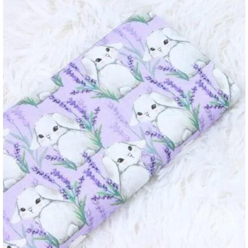 45*110cm Plain Digital Cotton Fabric Cute Rabbit Printing Fabric Diy Dress Sewing Material Quilting Patchwork Needlework DIY