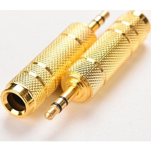 Stereo 3.5mm Audio Jack Male TO 6.35mm Female Jack Plug Adapter Gold Plated Audio MIC Microphone Cable Adapter Converter 2PCS