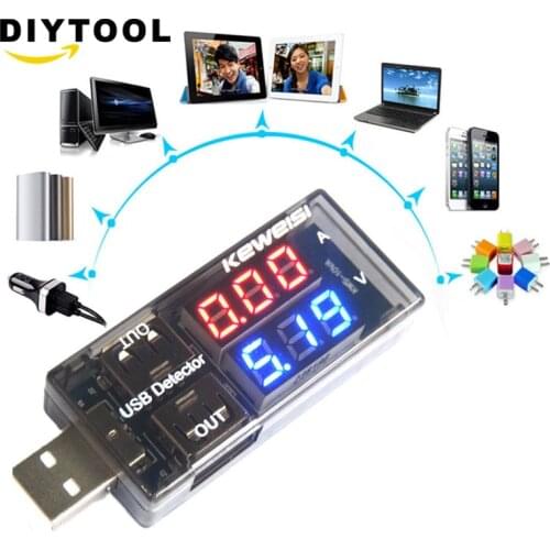 Usb тестер usb tester Red+Blue Dual USB Current Voltage Charging Detector Tester Battery Voltmeter Ammeter Charger Doctor