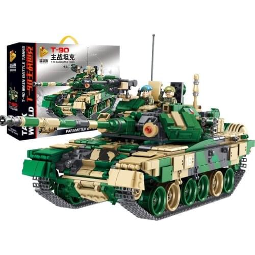 Military War Weapon T-90 Main battle Tank Model Bricks Building Blocks Toys for Children Kids Boys Gifts 1773Pcs