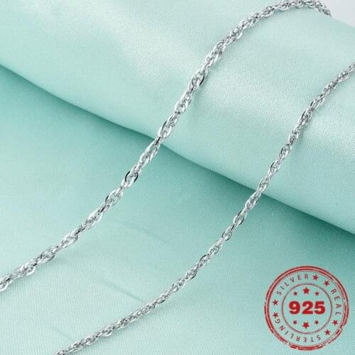 Elegant S925 Sterling Silver Necklace For Women Ladies Clavicle Chain 040 Square Silk Necklace Wedding Birthday Fine Jewelry