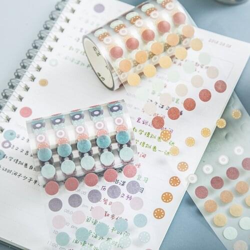 1 Roll Polka Dot Stickers Adhesives Washi Tape Masking Marker Sticker Round Marking Tapes Sticky Paper Lable DIY Decoration