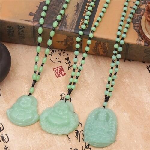 10PCsnew Imitation j ade ping an buckle ruyi pendant for men and women Guanyin Buddha natrual stone mala beads tibetan buddha ne