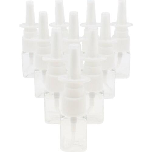 10pcs Plastic Empty Refillable Nasal Spray Bottles Makeup Cosmetic Perfume Container Holders for Home Travel Trip - 10ml