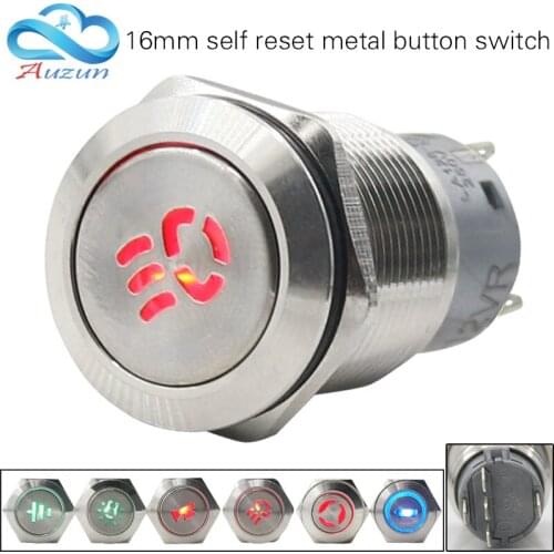 The 16MM reset button switch instantaneous 3A The arrow The doorbell Grounding mark Headlight logo Can be customized