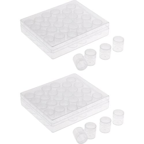 2Set 30Slot Plastic Makeup Organizer Storage Box Jewelry Small Bead Nail Art Jar