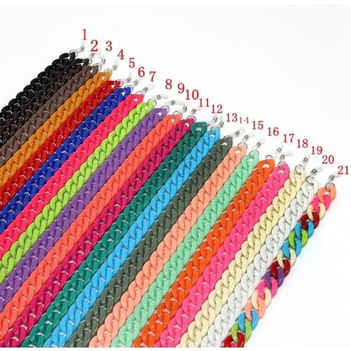 21 Colors Fashion Wide Acrylic Sunglasses Chain Women Reading Glasses Hanging Neck Chain Largands Glasses Chain Eyeglasses Strap