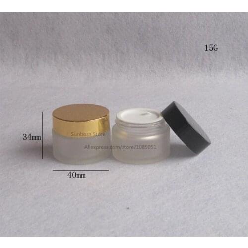 500 X 15g frosted glass jars, 15ml frost cream jars, skin care cream bottles, 1/2 fl oz glass cosmetic containers
