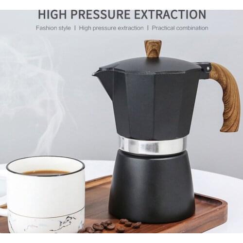 150ML 300ml Aluminum Mocha Coffee Pot Coffeeware Stovetop Coffee Brewer Kitchen Accessories Coffee Tools Cocina Dropshipping