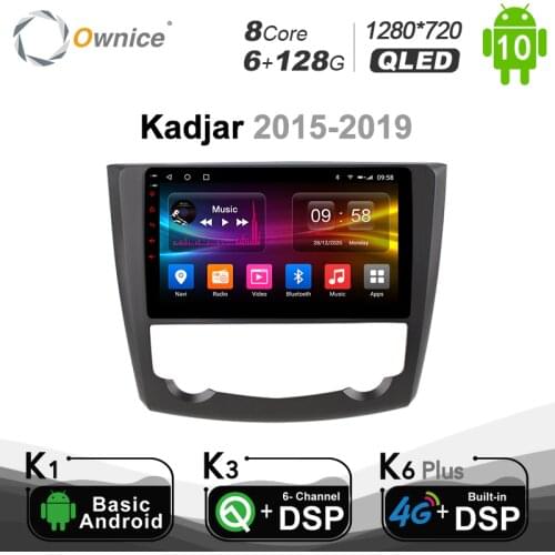 6G+128G Ownice Octa Core Android 10.0 Car DVD Player GPS Audio Navigation for Renault Kadjar 2015 - 2017 DAB+ DSP 4G LTE SPDIF