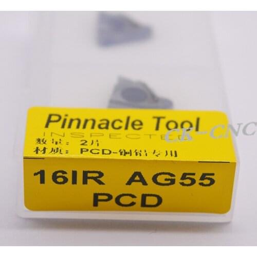 Free shipping 2PCS 16IR AG55 PCD Inserts , CNC PCD Bits Suitable For Lathe Tools For SNR0016Q16 Turning Tools