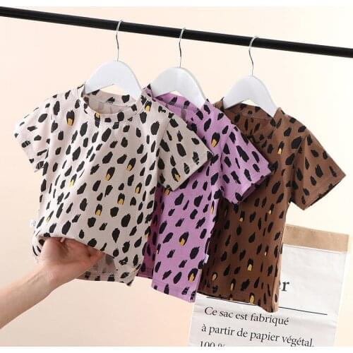Boy Tshirt Summer Kids Tops Children T-shirts for Baby Boys Girls Short Sleeve T shirts panther leopard print Toddlers