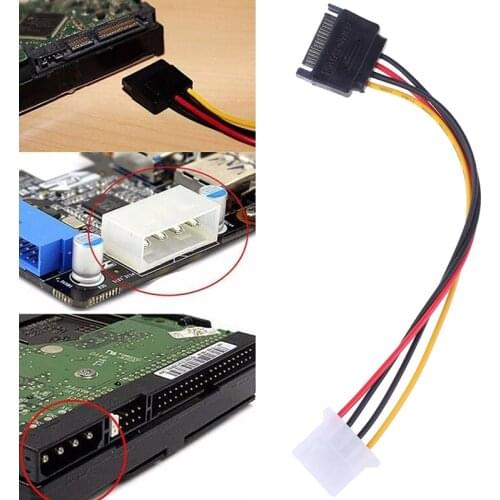 SATA TO IDE Power Cable 15 Pin SATA Male to Molex IDE 4 Pin Female Cable Adapter