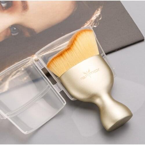 Anmor 1PCS Synthetic Contour Foundation S Shape Base Makeup Brushes With Cover Make Up Brush With Protect Lid Brochas Maquillaje