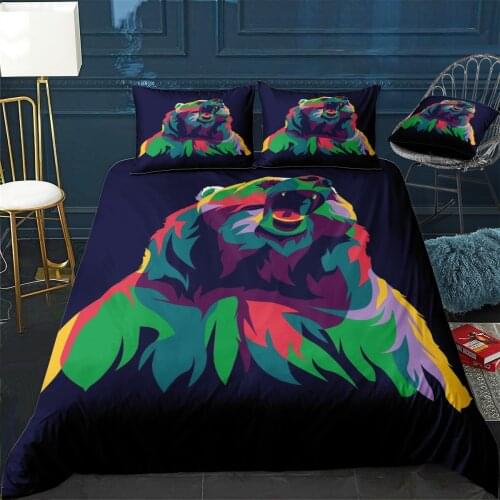 Bear Quilt Cover Pillowcase 3Piece Comforter Bedding Set With Pillow Case Single Double Duvet Cover Home Decora
