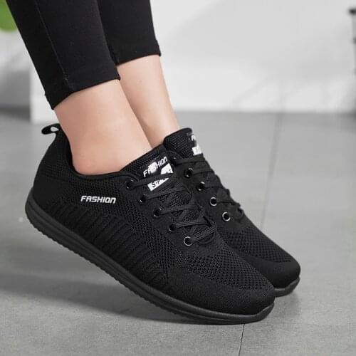 Women Shoes Fashion Casual Shoes Women Lightweight Breathable Walking Shoes Sneakers Women Comfortable Soft-soled Lace-up Mesh