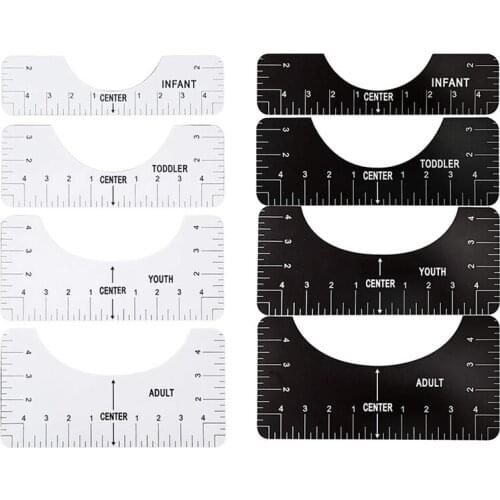 4 Pcs T-Shirt Alignment Guide Ruler, T-Shirt Alignment Tool for Making Center Design,Adult Youth Toddler Infant