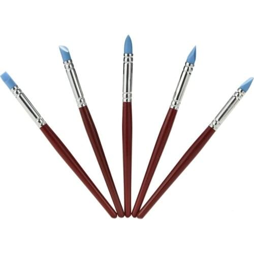 Carver Pen Set Silicone Fondant Shaping Pen Brush Art Craft Clay Pottery Modeling Sculpture Sculpting Tools