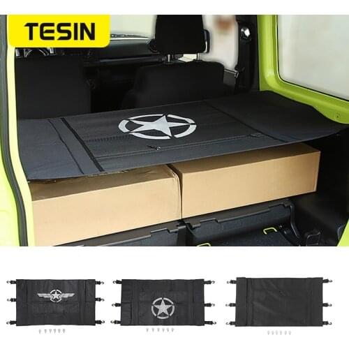 TESIN Stowing Tidying for Suzuki Jimny JB74 Car Rear Trunk Curtain Cover Storage Bag Net for Suzuki Jimny 2019 2020 Accessories