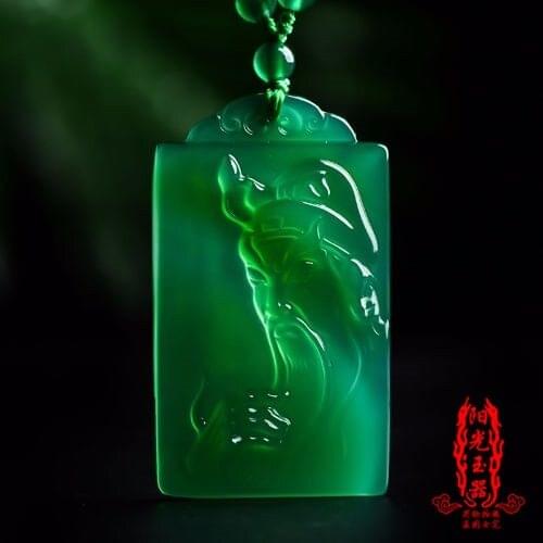 Natural green jade pendant necklaces hand carved jadeite jade necklaces with beads necklace fine jade jewelry