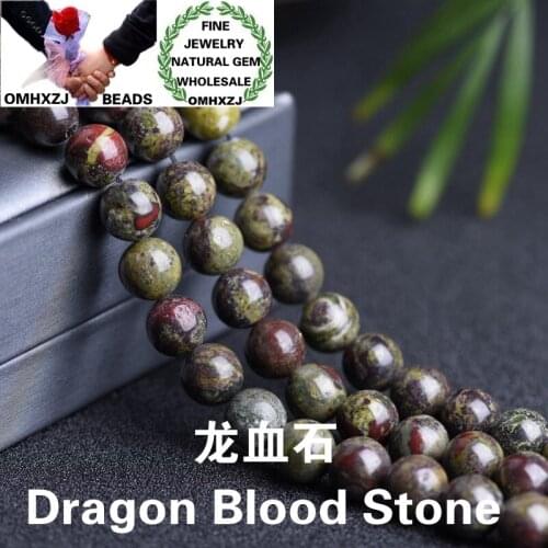 OMHXZJ Wholesale ZB141 4 6 8 10 12mm DIY Bracelet Necklace Jewelry Accessories Natural Stone Fine Dragon Blood Stone Round Beads