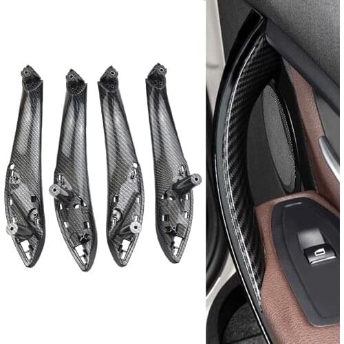 Carbon Fiber Interior Car Asseccories Door Handle Inside Cover Trim For BMW 3 4 Series F30 F80 F31 F32 F33 F34 F35 F36 2013-2018