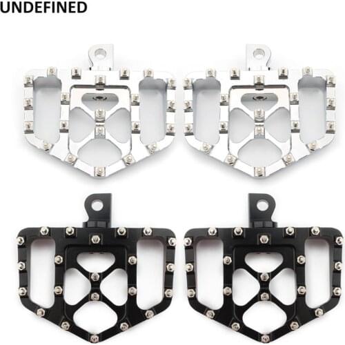 Motorcycle Pegs Floorboards MX Off-road Foot Pegs Wide Fat Footrests Pedals For Harley Dyna Street Bob Low Rider Sportster XL
