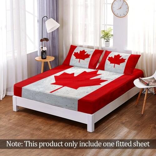 Customize Bedroom Home Decor 3D Print Modern National Flag Fitted Sheet Fashion Elastic Band Bed Sheet Queen King Size Adult