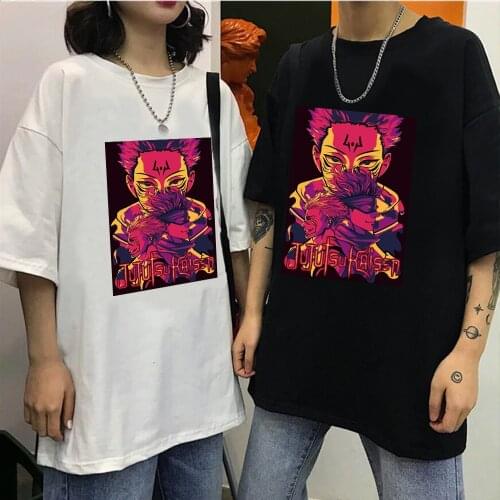 Japanese Anime Jujutsu Kaisen Printed Short Sleeve Casual T Shirt Tops Harajuku