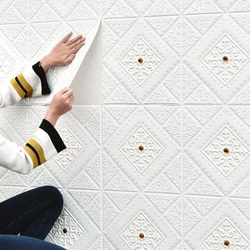 Self Adhesive Waterproof TV Background Wallpapers Pineapple Grid Sticker Diamond 3D Wall Stickers Living Room Wallpaper Mural