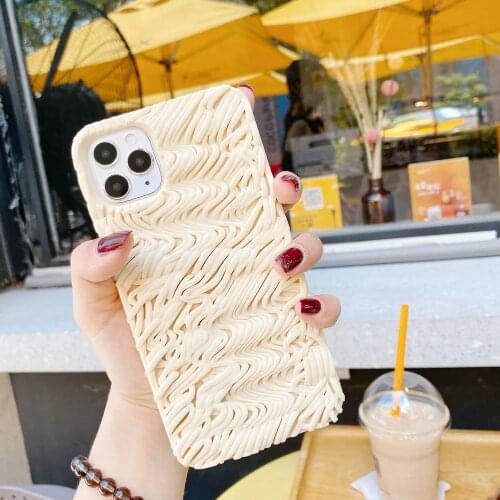 3D Stereo Silicone Instant Noodles Phone Case for Iphone 11 12 Pro Max XR XS X 7Plus 8 7 Plus 12 Skin-friendly Soft Cover Coque