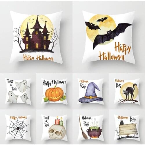 Nordic Halloween Cartoon Pillow Cover 16x16in 18x18in 20x20in 24x24in Sofa Cushion Cover Automotive Waist Cushion Pillowcase