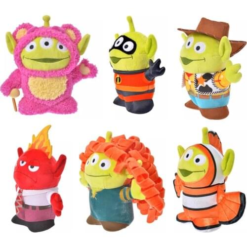 20cm Funny Alien Cosplay Lotso Woody Merida Superman And Anger Disney Princesses Plush Toys Kids Doll Toy Story Birthday Gift