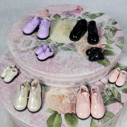 1/6 doll shoes cute leather shoes 4.8cm four colors suitable for Little Angel 28cm doll and 2.8cm suitable for 1/6 Blyth (30cm h