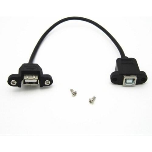 USB AF to BF with ear data cable USB to B-port printing female adapter screw hole cable