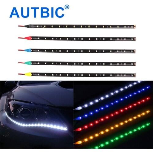 Waterproof Auto LED Strip Light 12V 30CM White Yellow Green Blue Red Pink IP68 LED Strips Lights For Car Decoration