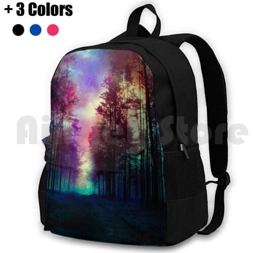Magical Forest Outdoor Hiking Backpack Riding Climbing Sports Bag Landscape Scenery Fine Art Popular New Colorful Cool Sky