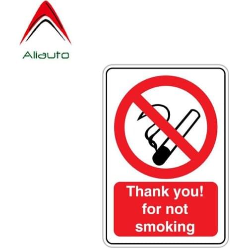 Aliauto Funny Car Sticker Thank You for Not Smoking Warning Accessories PVC Decal for Mercedes Honda Toyota,16cm*11cm