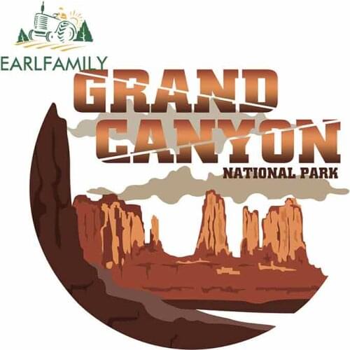EARLFAMILY 13cm x 11.4cm for Grand Canyon Sign Funny Car Stickers RV VAN 3D DIY Fine Decal Vinyl JDM Bumper Trunk Truck Graphics