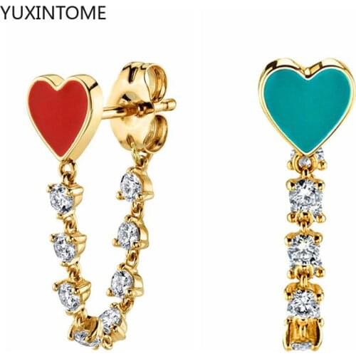 Gothic Punk 925 silver needle Double Star Chain Earrings For Engagement Anniversary European Piercing Tassel Earrings A30