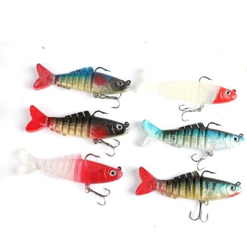 1 Pcs Sinking Wobblers Fishing Lures 8.5cm 17g 6 Multi Jointed Swimbait Hard Artificial Bait Pike/Bass Fishing Lure Crankbait