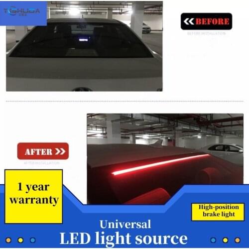 1pcs Universal High Position Brake Light Tail Lamp LED Rear Stop Warning Light Highlight with streamer steering and flashing