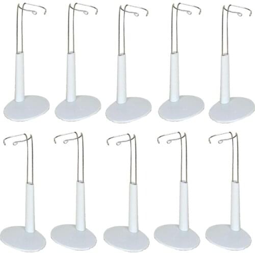 10 White Adjustable C-Type Doll Stands Support Up Props Mannequin Model Display Holder for /Teddy Bear Accessories 14-20cm