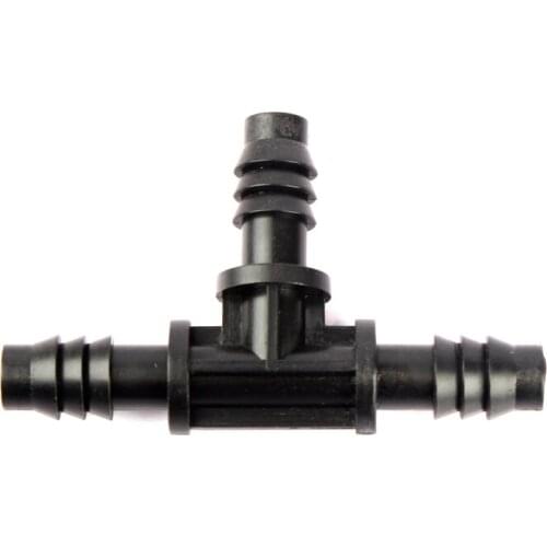 100pcs 8/11 9/12mm Garden Hose Equal Tee Connectors Greenhouse Drip Irrigation Pipe Barbed Connector 3-Way Hose Splitters