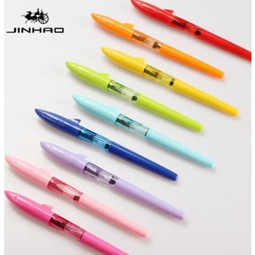 12 PCS Jinhao Swan Cap Colorful Business Fountain Pen With Pen Case Set EF/F/Bent Nib Student Office & School Ink Pen